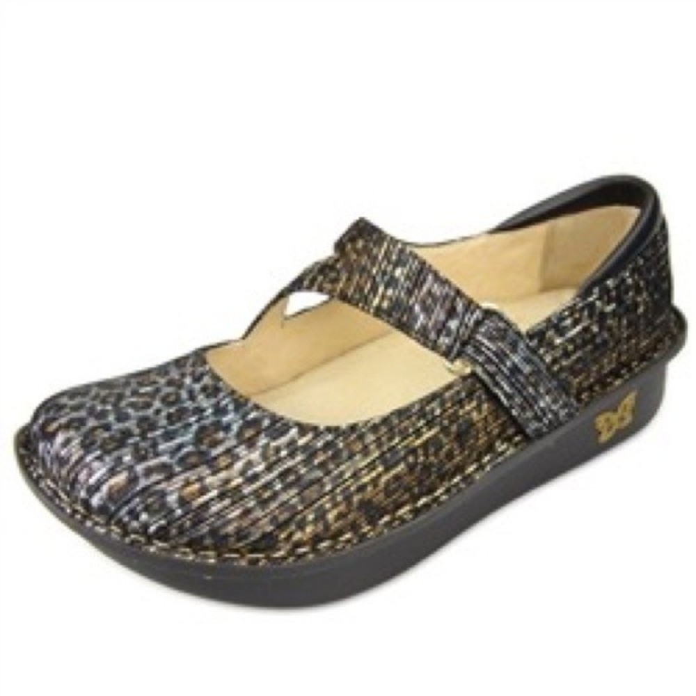 Alegria PG Lite Dayna Leopard Stripes Mary Jane Platform Shoes Size 40 US 9.5